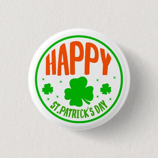 Happy St. Patrick's Day Circle Design-63501 Button (Vorderseite)