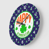 Happy St. Patrick's Day Circle Design-63501 Große Wanduhr (Winkel)