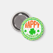 Happy St. Patrick's Day Circle Design-63501 Magnet (Vorderseite/Rückseite)