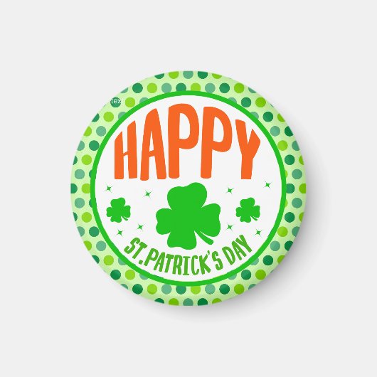 Happy St. Patrick's Day Circle Design-63501 Magnet (Vorne)