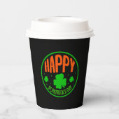 Happy St. Patrick's Day Circle Design-63501 Pappbecher (Rückseite)