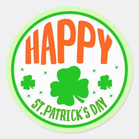 Happy St. Patrick's Day Circle Design-63501 Runder Aufkleber (Vorderseite)