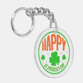 Happy St. Patrick's Day Circle Design-63501 Schlüsselanhänger (Vorderseite links)