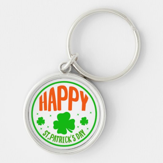 Happy St. Patrick's Day Circle Design-63501 Schlüsselanhänger (Vorne)