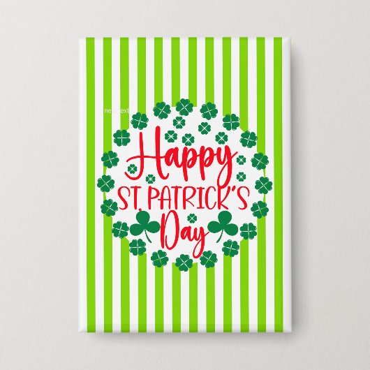 Happy St. Patrick's Day Circle Design-63502 Button (Vorderseite)