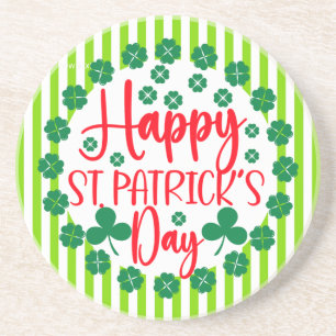 Happy St. Patrick's Day Circle Design-63502 Getränkeuntersetzer