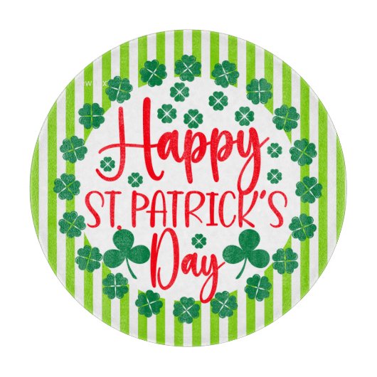 Happy St. Patrick's Day Circle Design-63502 Schneidebrett (Vorderseite)