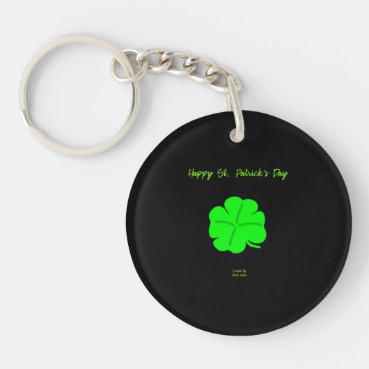 Happy St. Patrick's Day Circle Key Chain Schlüsselanhänger (Vorderseite)