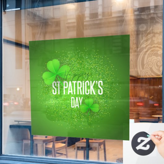 Happy St. Patrick's Day Cling Fensteraufkleber (Café-Fenster)