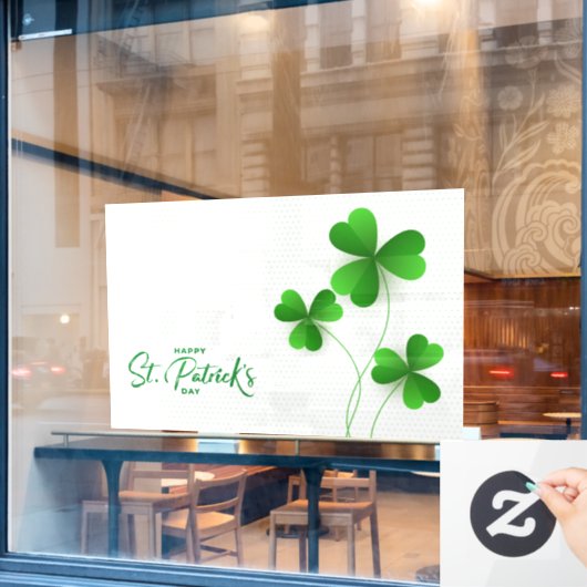 Happy St. Patrick's Day Cling Fensteraufkleber (Café-Fenster)