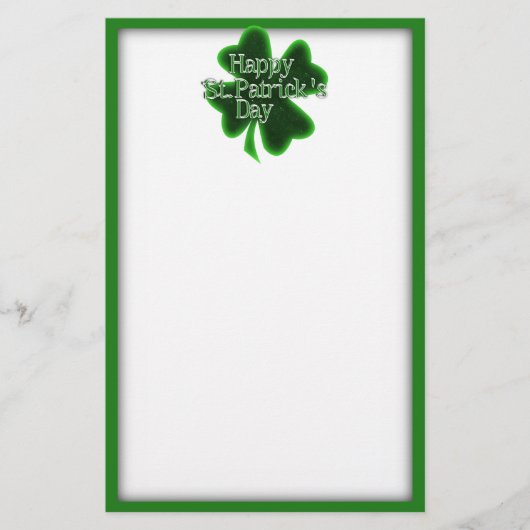 Happy St. Patricks Day Clover Briefpapier (Vorderseite)