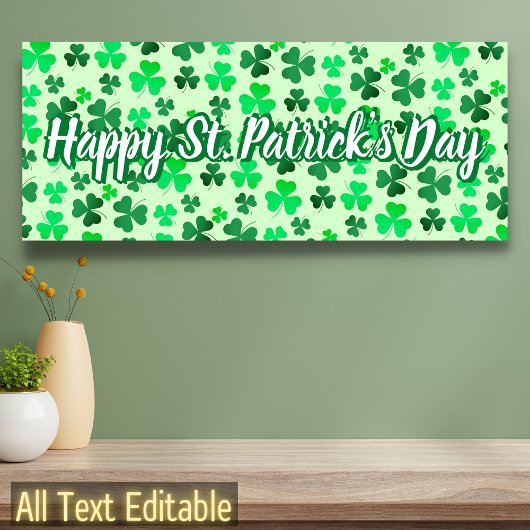Happy St Patrick's Day Clover Kleeblatt Irish Part Banner