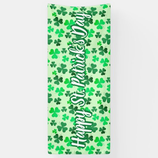 Happy St Patrick's Day Clover Kleeblatt Irish Part Banner (Vertikal)