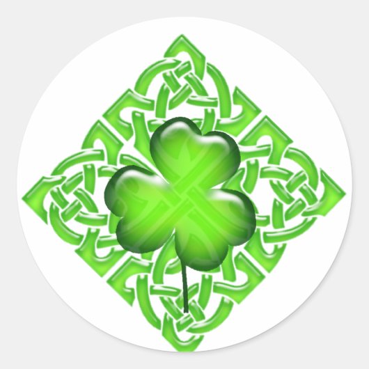 Happy St. Patrick's Day Clover Kleeblatt Lucky Luc Runder Aufkleber (Vorderseite)