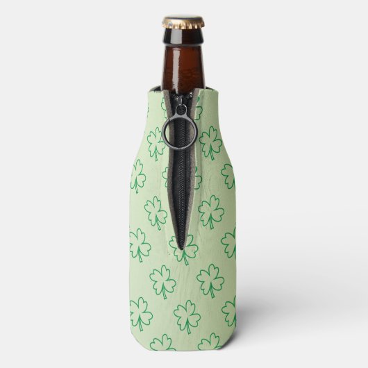 Happy St Patrick's day Clover Kleeblatt monogram C Flaschenkühler (Flasche Rückseite)