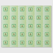 Happy St Patrick's Day Clover Kleeblatt Monogramm Geschenkpapier (Flach)
