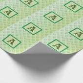 Happy St Patrick's Day Clover Kleeblatt Monogramm Geschenkpapier (Ecke)