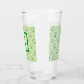 Happy St Patrick's Day Clover Kleeblatt Monogramm Glas (Links)
