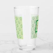 Happy St Patrick's Day Clover Kleeblatt Monogramm Glas (Rechts)