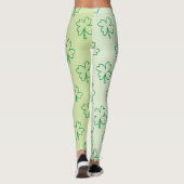 Happy St Patrick's Day Clover Kleeblatt Monogramm Leggings (Rückseite)