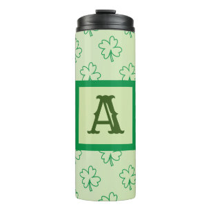 Happy St Patrick's Day Clover Kleeblatt Monogramm Thermosbecher