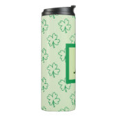 Happy St Patrick's Day Clover Kleeblatt Monogramm Thermosbecher (Nach links gedreht)