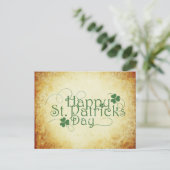 Happy St. Patrick's Day Clover Kleeblatt Postkarte (Stehend Vorderseite)