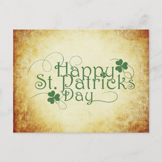 Happy St. Patrick's Day Clover Kleeblatt Postkarte (Vorderseite)
