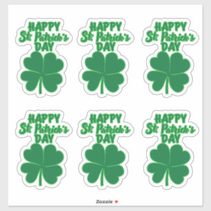Happy St. Patrick's Day Clover Leaf Aufkleber