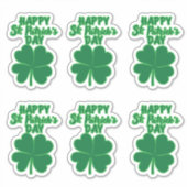 Happy St. Patrick's Day Clover Leaf Aufkleber (Vorderseite)