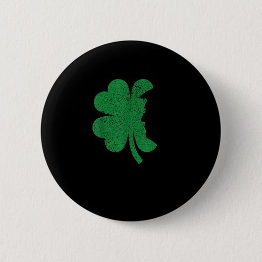 Happy St Patrick's Day Clover Leaf Trump beunruhig Button (Vorderseite)