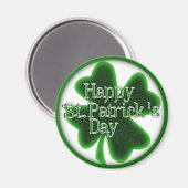 Happy St. Patrick's Day Clover Magnet (Vorderseite/Rückseite)