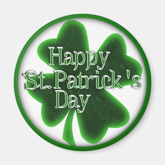 Happy St. Patrick's Day Clover Magnet (Vorne)