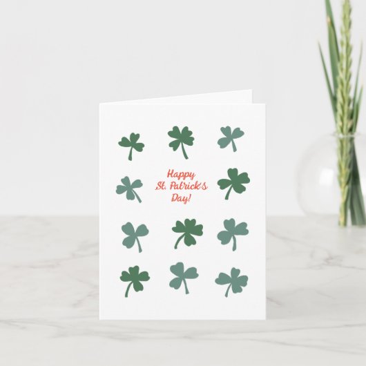 Happy St. Patrick's Day Clovers Karte (Vorderseite)