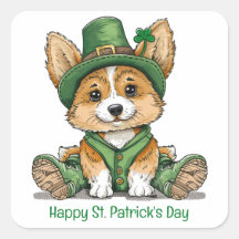 Happy St. Patrick's Day Corgi Dog