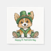 Happy St. Patrick's Day Corgi Dog Serviette (Vorderseite)