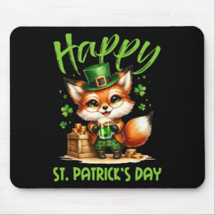 Happy St Patricks Day Costume Outfit Fox Irish Bee Mousepad