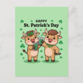 Happy St. Patricks Day Cows Postkarte (Vorderseite)
