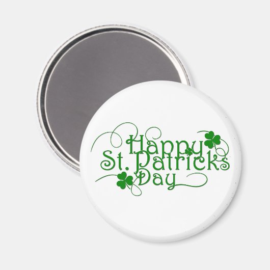 Happy St Patricks Day Cursive Magnet (Vorderseite/Rückseite)