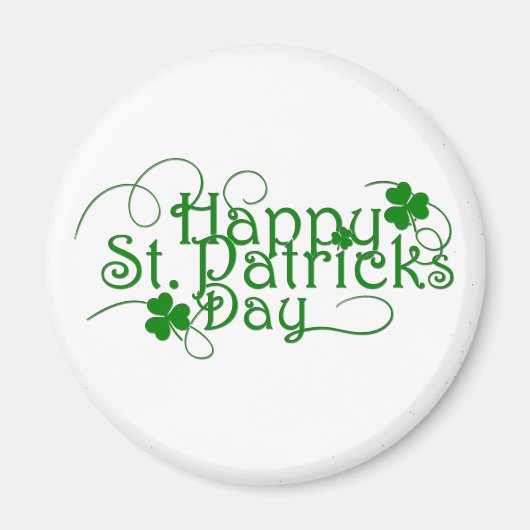 Happy St Patricks Day Cursive Magnet (Vorne)