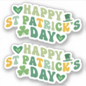 Happy St. Patrick's Day Custom-Cut Vinyl Sticker (Vorderseite)