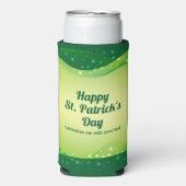 Happy St. Patrick's Day Custom Green Sparkle Party Selters Dosenkühler (Seltzer Vorderseite)
