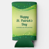 Happy St. Patrick's Day Custom Green Sparkle Party Selters Dosenkühler (Rückseite)