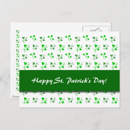 Happy St. Patrick's Day Custom Kleeblatt Postcard Postkarte (Vorne/Hinten)