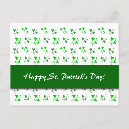 Happy St. Patrick's Day Custom Kleeblatt Postcard Postkarte (Vorderseite)