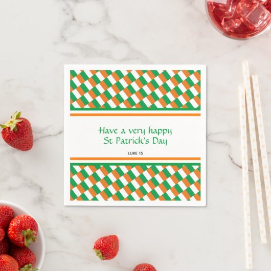 Happy St Patricks Day Custom Patriotic Irish Flag Serviette (Beispiel)