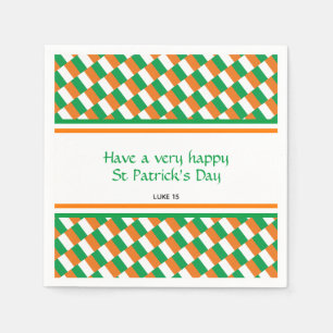 Happy St Patricks Day Custom Patriotic Irish Flag Serviette