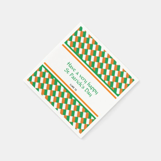 Happy St Patricks Day Custom Patriotic Irish Flag Serviette (Ecke)