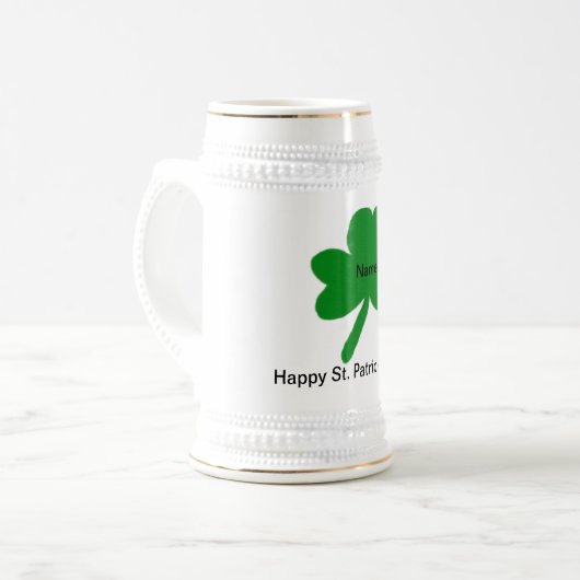 Happy St. Patrick's Day Customize YOUR Name Stein Bierglas (Vorderseite Links)