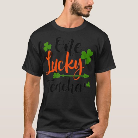 Happy St Patricks Day Cute One Lucky Teacher Rainb T-Shirt (Vorderseite)
